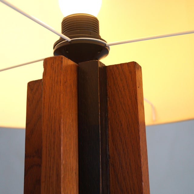 Dutch Hague School Art Deco Modernist Oak Floor Lamp, 1920s For Sale - Image 9 of 13
