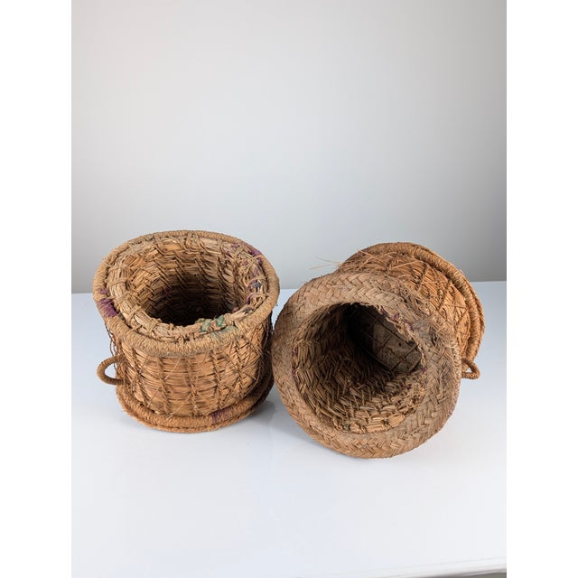 Spanish Andalusian Rustic Woven Esparto Baskets, 1960s, Set of 2 For Sale - Image 15 of 18