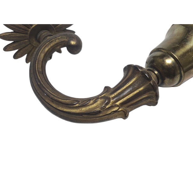 Metal Art Nouveau Bronze Wall Lamp, Germany, 1900s For Sale - Image 7 of 11