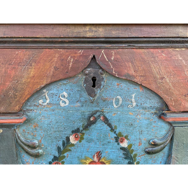Wood Alpine Painted Blanket Chest, 1801 For Sale - Image 7 of 18