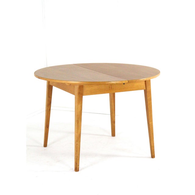Wood Round Dining Table and Chairs in Beech Heart, 1950s, Set of 5 For Sale - Image 7 of 18