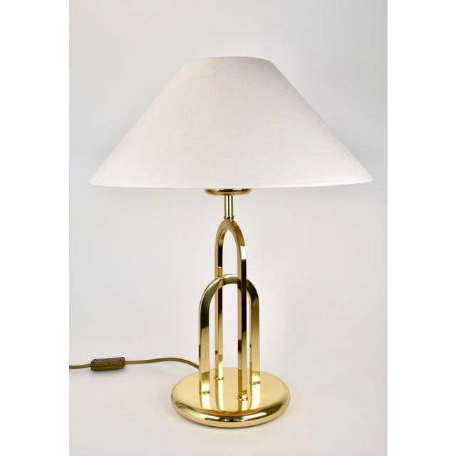 Mid-Century Modern 1970s Postmodern Hollywood Regency Brass Table Lamp For Sale - Image 3 of 10
