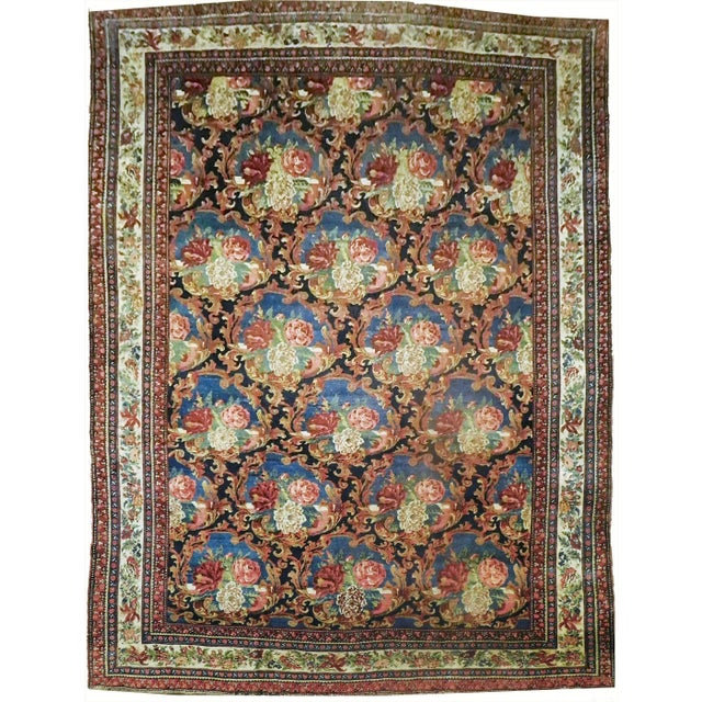 1900s Antique Hand Knotted Persian Bijar Rug 11'7"x 15'5" For Sale - Image 13 of 13