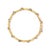 Contemporary 14K Yellow 5MM Trillion Cut Blue Tanzanite and 1 1/10 Cttw Diamond Tennis 7" Inches Bracelet (H-I Color, I1-I2 Clarity) For Sale - Image 3 of 6