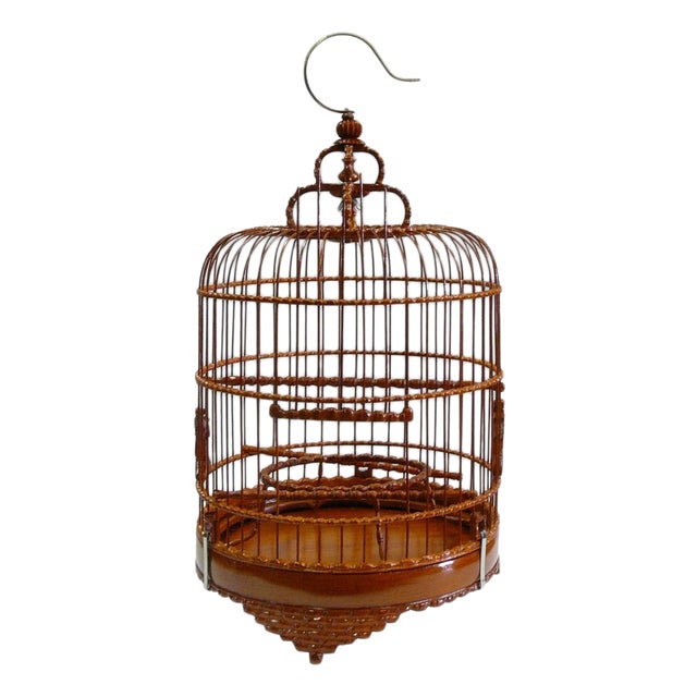 Chinese Wood Round Decorative Birdcage Chairish