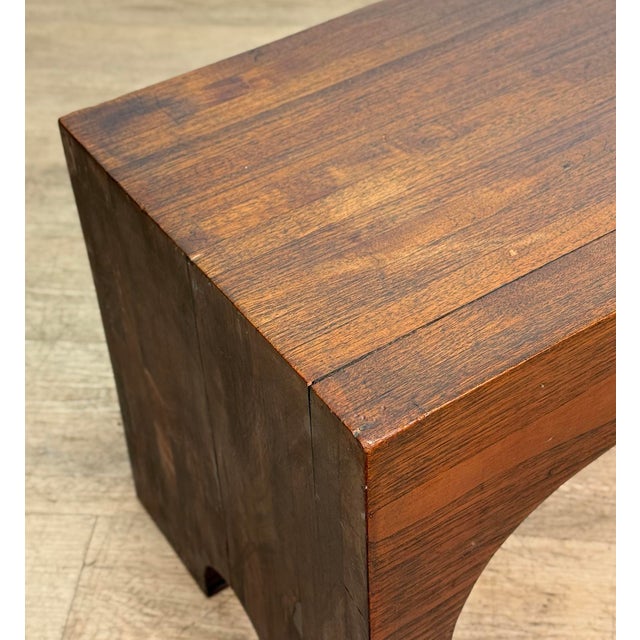 Vintage Farmhouse Butcher Block Elongated Side Table For Sale - Image 10 of 14