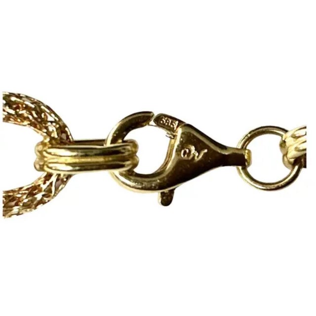 Mid 20th Century 14k Yellow Gold Textured Oval Link Necklace For Sale - Image 5 of 7