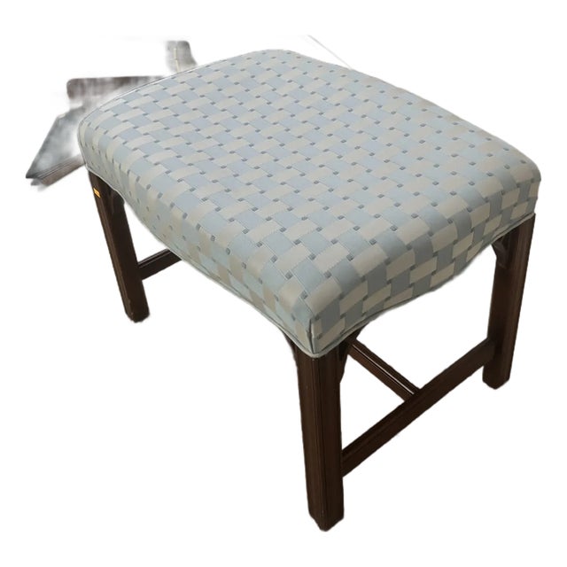 Late 20th Century Pair of Southwood Hickory Chippendale Style Mahogany FootStools/ Ottomans For Sale