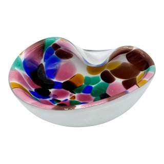 Mid Century Italian Murano Seguso Multi Colored Glass Bowl For Sale