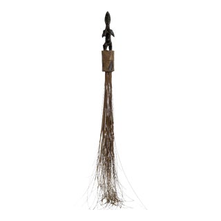 African Baule Broom With a Male Figure 31" H For Sale
