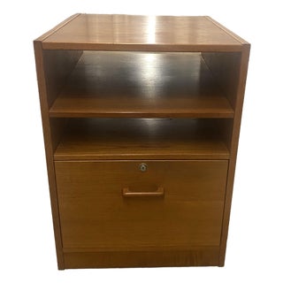 1980s Danish Teak Veneer File Cabinet. For Sale