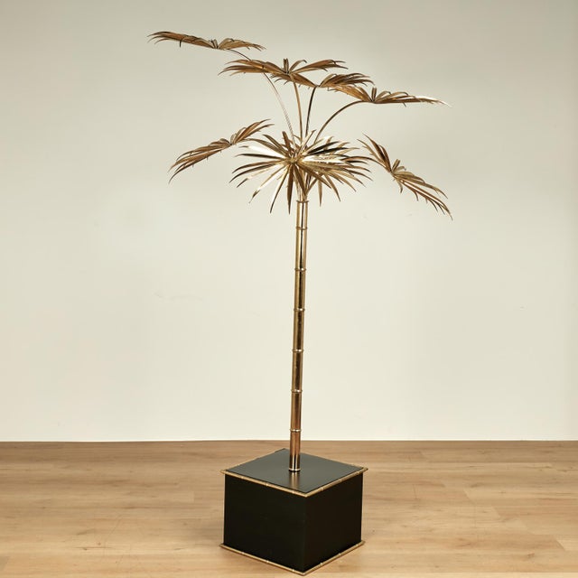 Metal Vintage Italian Brass Palm Tree Sculpture For Sale - Image 7 of 11