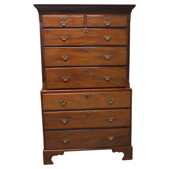 Wood Early Victorian Mahogany Chest on Chest, 1860 For Sale - Image 7 of 7
