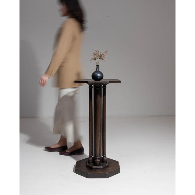 19th Century 19th Century France Deep Ebony Black Ebonized Column Pedestal For Sale - Image 5 of 9