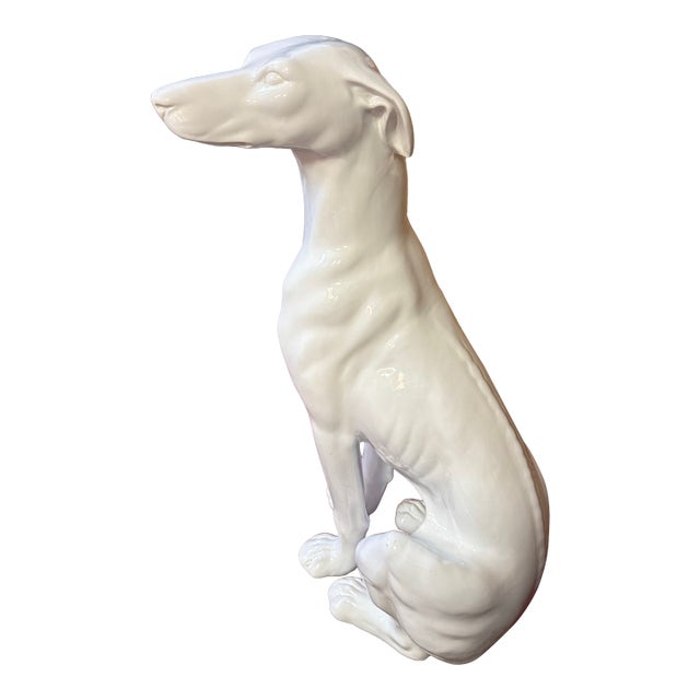 Vintage Italian Midcentury Style Life-Size Ceramic Greyhound Dog For Sale