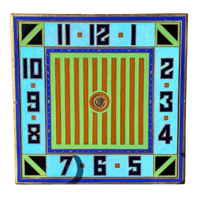 Late 19th C. Enamel on Copper Clock Face - Objet / Ornament on Stand For Sale