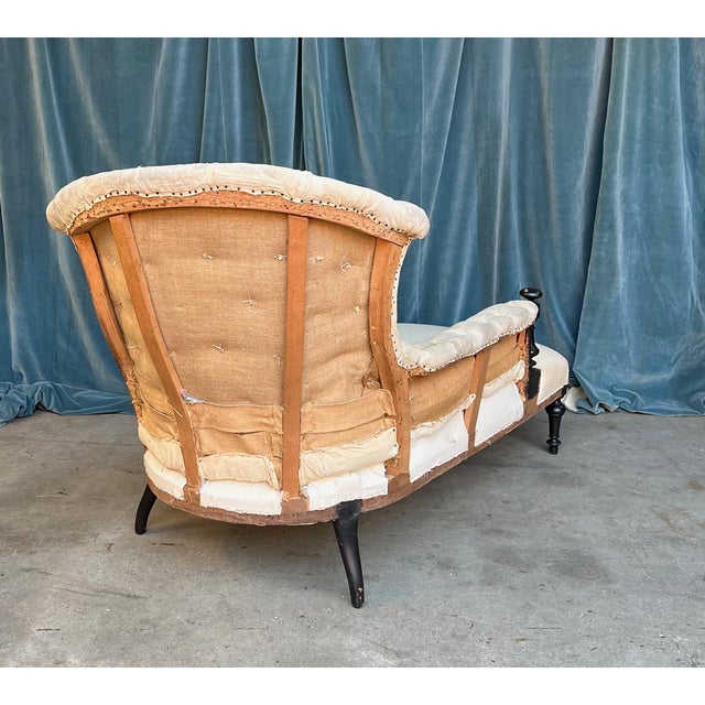 Late 19th Century French 19th Century Chaise With Wooden Arm Details For Sale - Image 5 of 18