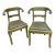 Pair of Neoclassical Side Chairs, Wrapped Metal, Rams Heads, Europe Gustavian For Sale