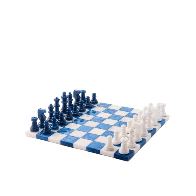 Skilled artisans carved this luxury chess set from Italian Alabaster, a natural stone native to Volterra, Italy. Alabaster...