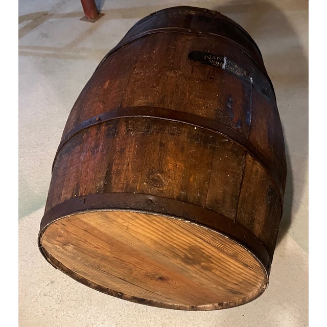 Whale Oil Barrel Table Nantucket Whaling Co Oak With Glass Top Farmhouse Primitive For Sale In Providence - Image 6 of 7