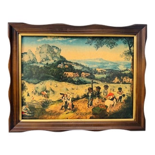 Vintage 1960s Pieter Bruegel Haymaking Framed Art Print For Sale