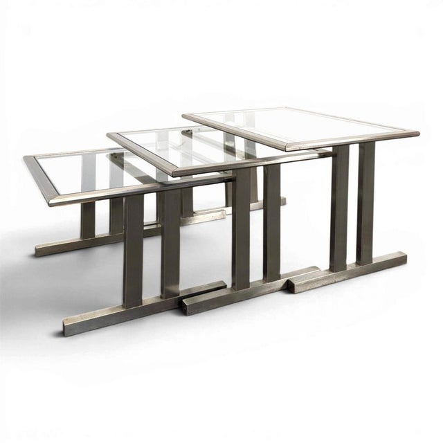 Space Age Nesting Tables in Chrome Steel, Set of 3 For Sale - Image 6 of 6