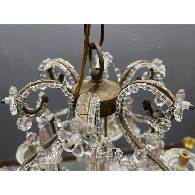 Pink Murano Glass Flower Chandelier, 1960s For Sale - Image 6 of 15