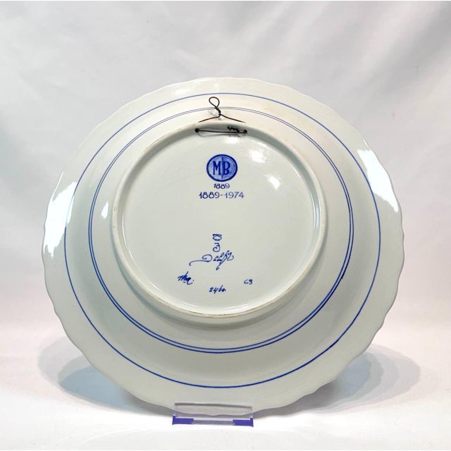 Art Deco Vintage Delft De Porceleyne Fles Plate, Fruit and Vegetable Pattern Plate For Sale - Image 3 of 5