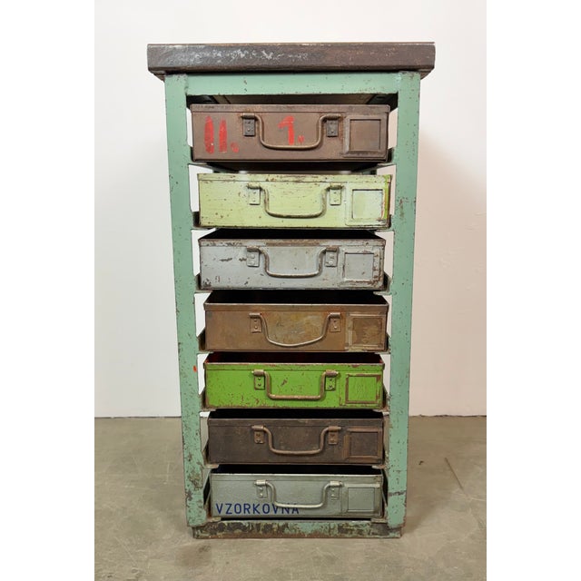 1950s Vintage Industrial Iron Chest of Drawers, 1950s For Sale - Image 5 of 15