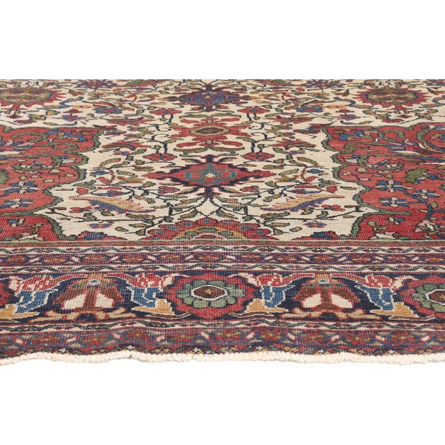 Early 20th Century Antique Persian Ivory Mahal Rug - 09'11 X 13'01 For Sale - Image 4 of 9