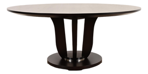 Barbara Barry for Baker Furniture Modern Art Deco Mahogany Pedestal Dining Table, Newly Refinished