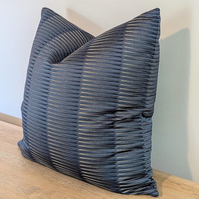 Not Yet Made - Made To Order Scalamandre Wavelength Indigo Pillow- Single For Sale - Image 5 of 6