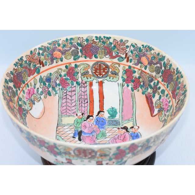 Ceramic Vintage Famille Rose/Rose Medallion Chinese Porcelain Bowl For Sale - Image 7 of 11