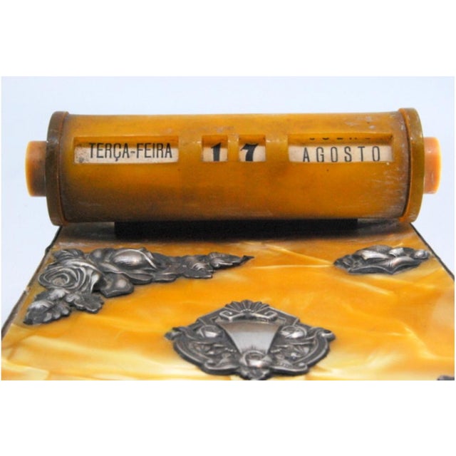 Wooden and Bakelite Notepad Holder with Silver Applications For Sale - Image 9 of 12