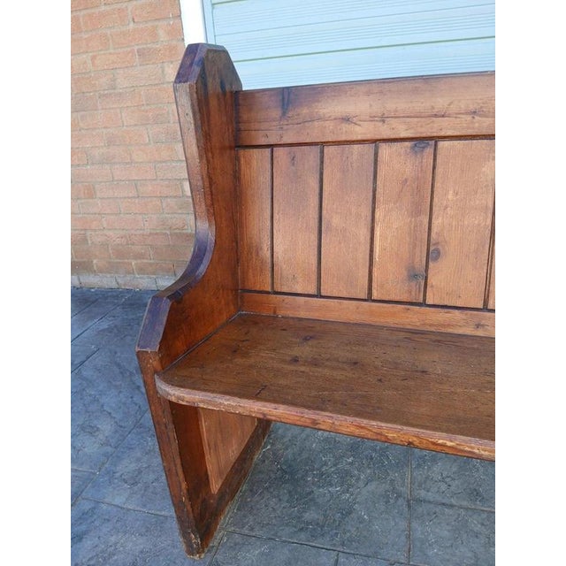 19th Century Antique Mid-19th Century Victorian Ecclesiastical Church Pine Pew For Sale - Image 5 of 14