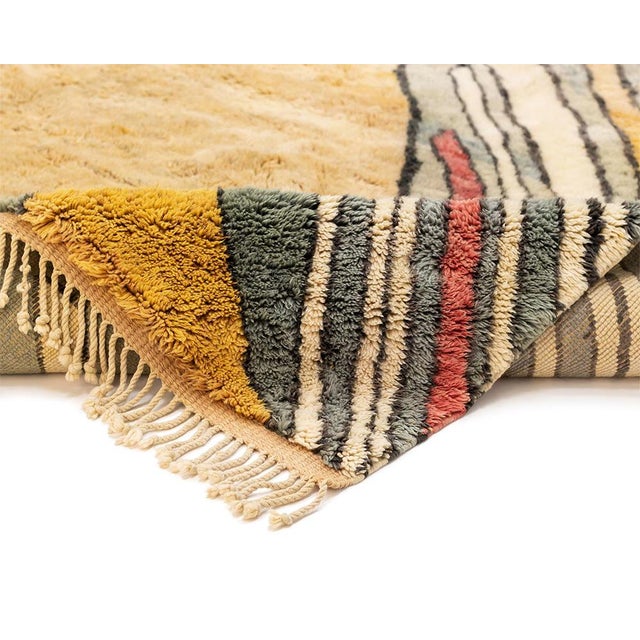 Abstract Hand-Knotted Wool Rug | 15'1" X 10'11" | One of a Kind Statement Rug For Sale - Image 4 of 12