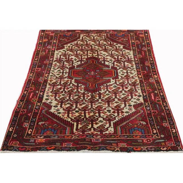 Traditional 1990s Persian Hamedan Area Rug 3’4″ X 5’1″ For Sale - Image 3 of 11