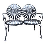 Francois Carre Style Petite Loveseat for Garden For Sale