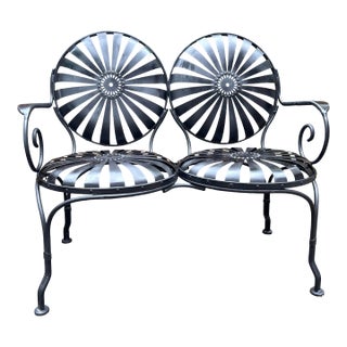 Francois Carre Style Petite Loveseat for Garden For Sale