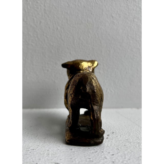 Gold Mid 20th Century Small "French" Bulldog Statue or Paperweight For Sale - Image 8 of 12