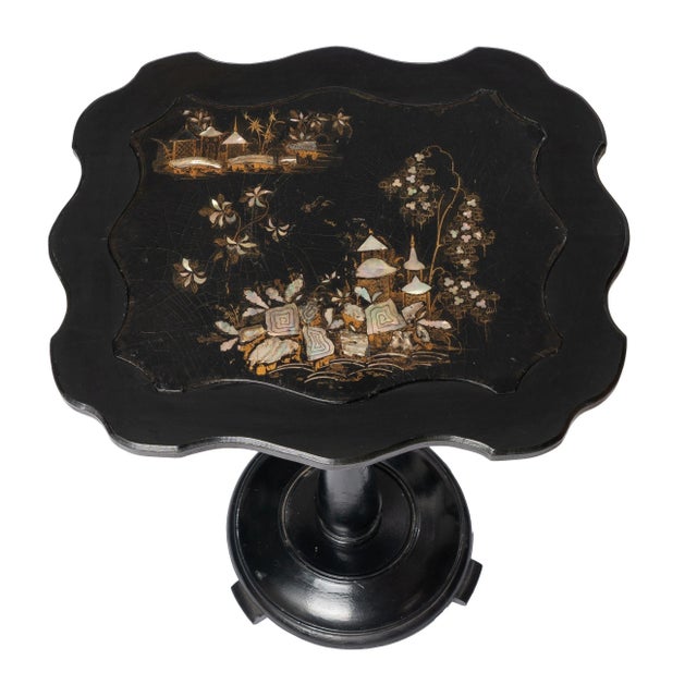 English Papier Maché Tilt Top Candle Stand (1860) For Sale - Image 4 of 10