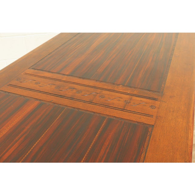 Spanish Baroque Revival Rosewood & Walnut Trestle Dining Table, Circa 1930s For Sale - Image 13 of 18