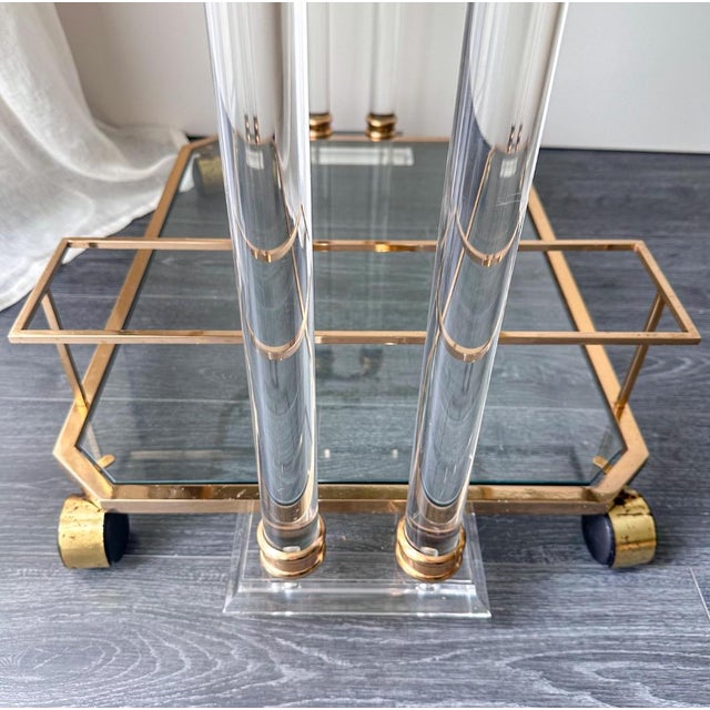 Vintage Italian Serving Trolley in Brass, 1970s For Sale - Image 4 of 12