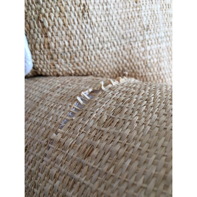 Hollywood Regency Vintage Mid Century Italian Raffia Armchairs- A Pair For Sale - Image 3 of 12