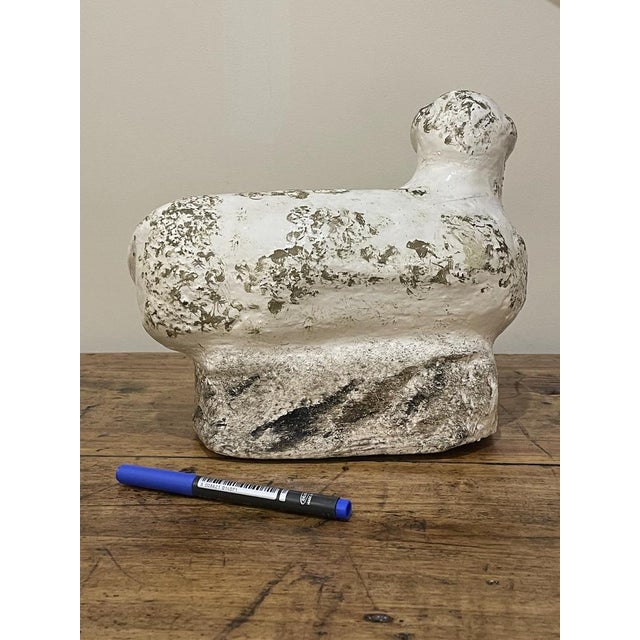 White Hand Painted Sheep in Concrete, Early 20th Century For Sale - Image 8 of 14