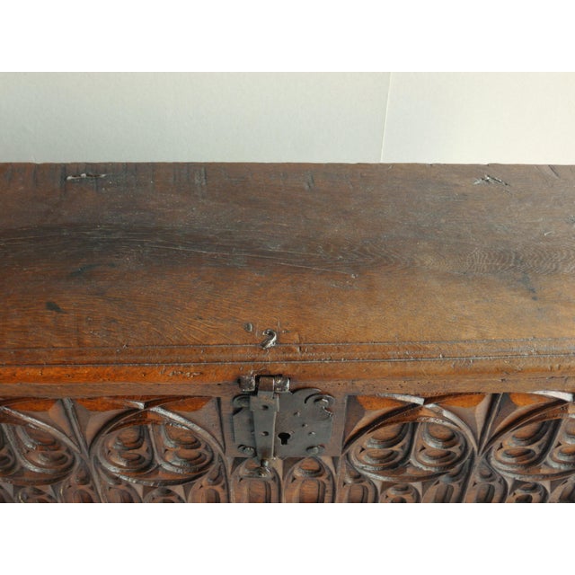Wood Small Antique Gothic-Style Chest, 1500s For Sale - Image 7 of 10