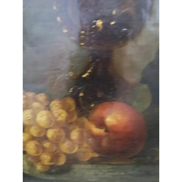 Still Life Painting with a Small Dog, Late 19th Century, Oil on Canvas, Framed For Sale - Image 4 of 7