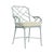 Brown Jordan Calcutta Arm Chair in Harbor with Peal Green Stripe and Artic Welt Cushions For Sale
