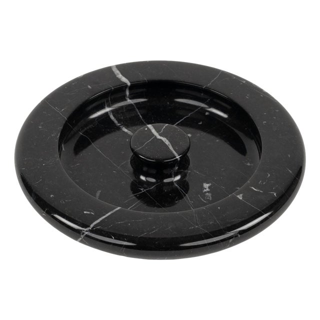 Black Marble Ashtray attributed to Angelo Mangiarotti, Italy, 1970s For Sale