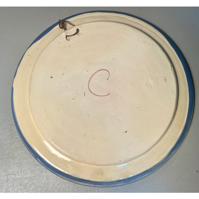 Mexican Talavera Mexican Plate Daisies & Tulips Majolica Pottery Signed C Hand Signed For Sale - Image 3 of 4